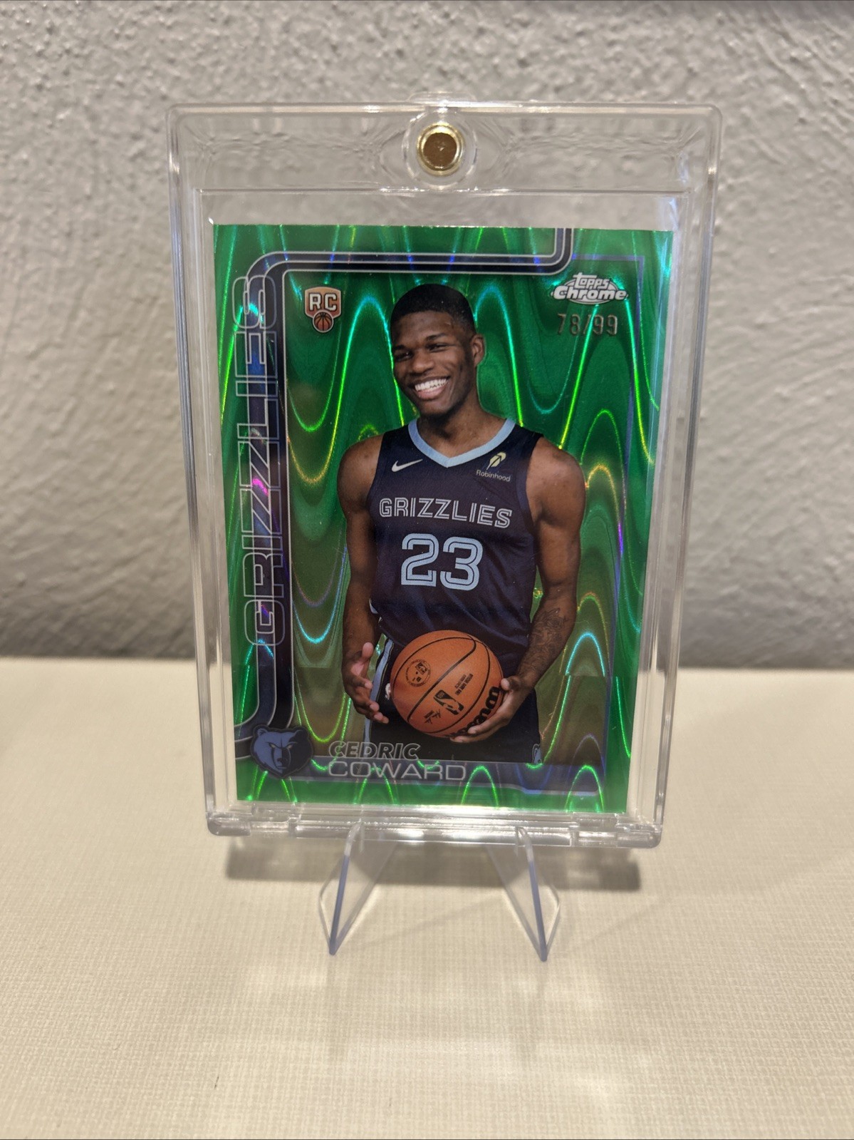 2025-26 Topps Chrome Basketball - Cedric Coward Green Raywave Refractor /99 #261