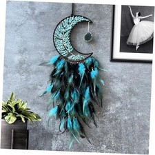 Moon Dream Catchers with Chakra Gemstone Agate Stone, Crystal Tree Life Green