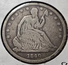 1840 Liberty Seated Half Dollar 50c Circulated Coin, Sm Letters