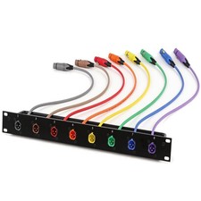 AMIMA 8-Channel XLR Patch Bay, 1U Rack-Mount Feed-Through Audio 8 colors