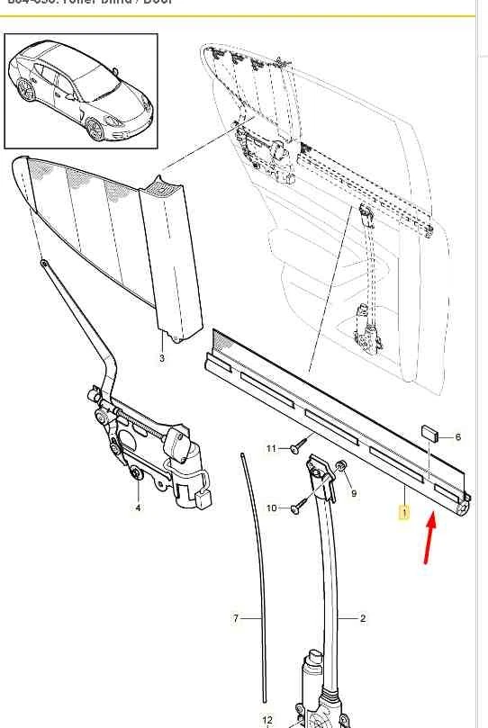 Porsche Panamera 970 Heck rechter Türrollen Blind 97053641201 NEUE EURLICHE - Bild 1 von 1