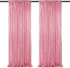 Blush Pink Sequin Backdrop 2 Panels 2FTx8FT Glitter Backdrop Curt