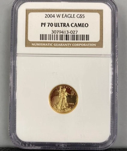 2004 W US 1/10th ozt Pf Gold $5 eagle NGC PF70 Ultra Cameo L23814