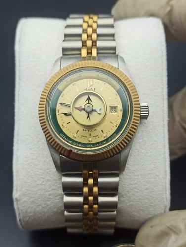 NOS Lady's Watch Two Tone Dalil Muslim Direction Compass Automatic Swiss 1970s - Picture 17 of 20