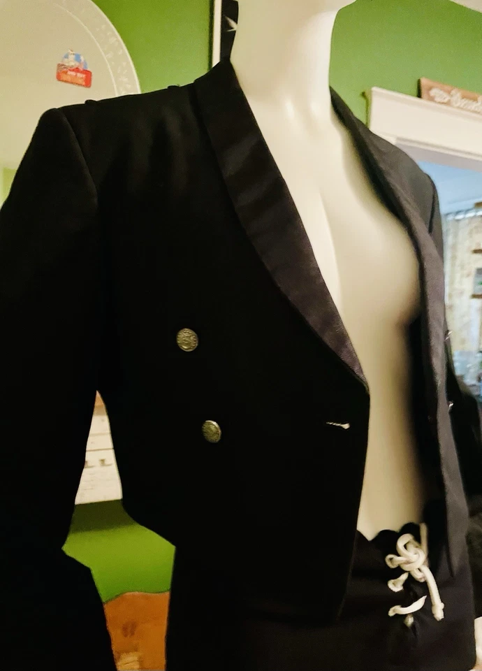 Vintage años 40? "Chaleco corto de lana Lux TUX traje abrigo Hollywood glamour 40"" pecho 💋" Foto 3 de 4