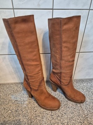 Coole braune Plateau Festival Stiefel / Boots in Größe 40