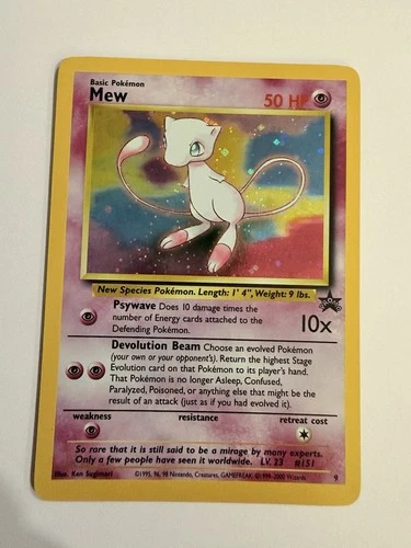 POKEMON - SWIRL - WOTC BLACK STAR PROMO - MEW 9 - NM