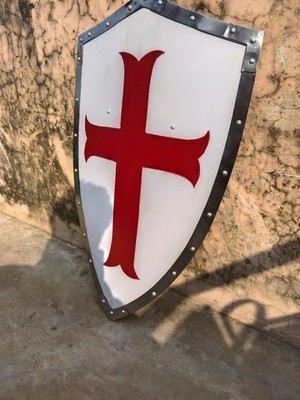 Medieval Templar knight Cosplay Shield Battle Ready Red Cross 18g