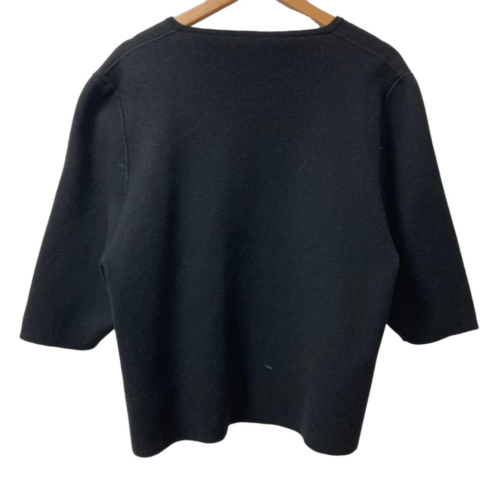 JIL SANDER Cashmere Double Face Knit Cardigan, Size 34, Black/Gray