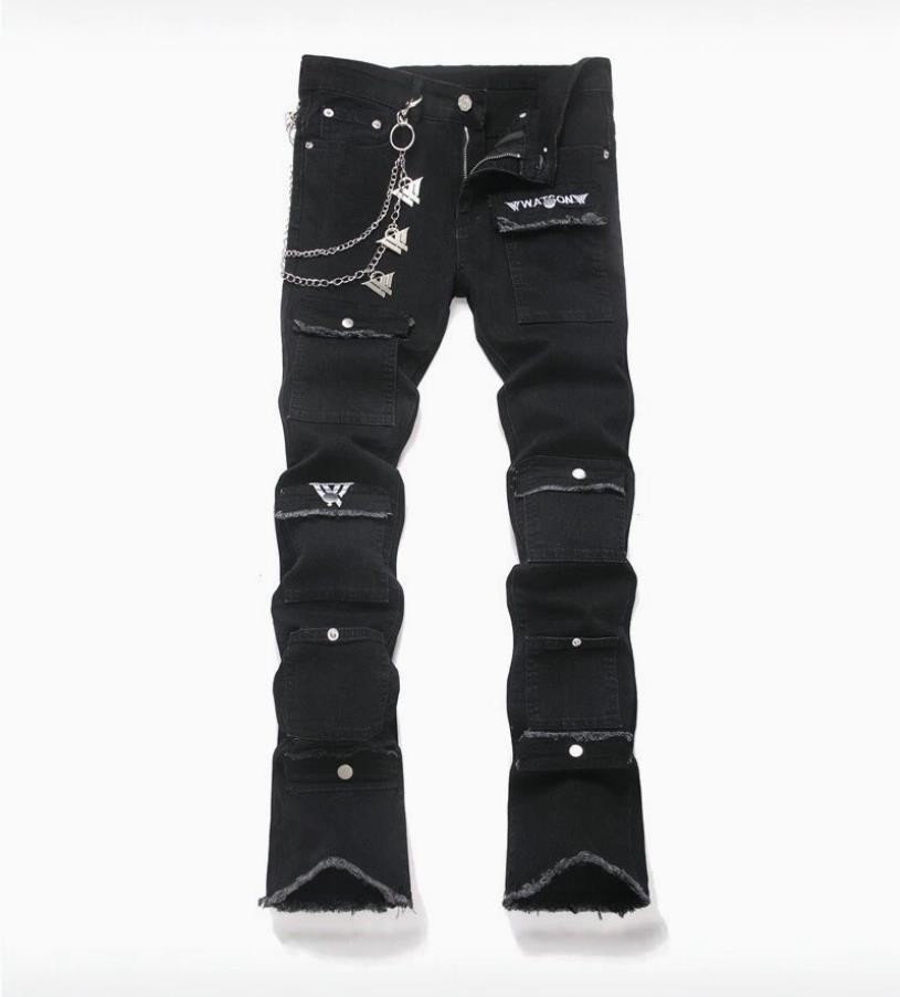 Multi Pockets Trousers Punk Motorcycle New