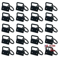 20pcs 1 Inch Key Fob Hardware with Key Rings Sets,Wristlet Clasp Black