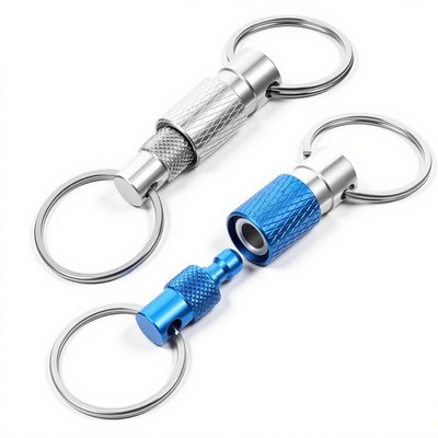 Detachable Key Ring Quick Release, 2 Packs Pull Apart Keychain Heavy Duty Met...