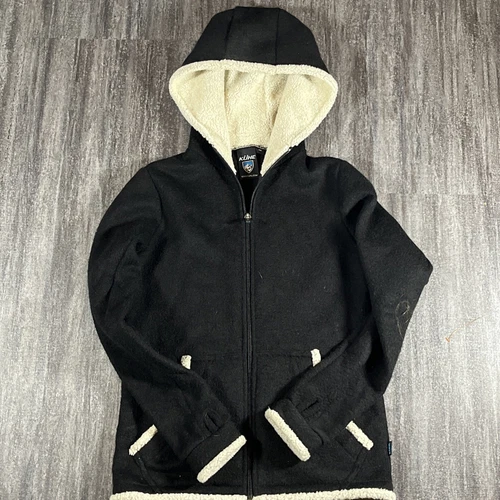 VETEMENTS Giacca donna Kuhl Alfpaca full zip con cappuccio taglia XS nera sherpa pile jacket