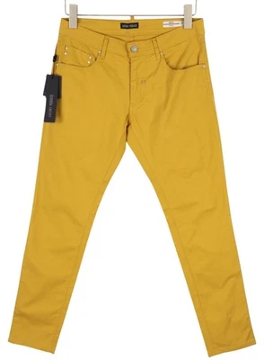 Antony Morato Keith Pantalon Homme W28 Jaune Texturé Ajusté À Zippé Casual - Photo 1/4