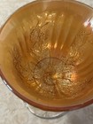 VTG Fenton Carnival Glass Marigold Holly Flared Goblet /Wine Glass (14MEC) — photo 3