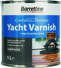 Barrettine Yacht Varnish for Interior & Exterior Wood, Clear Gloss - 1L