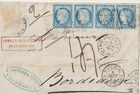 10 AUGUST 73. VERY RARE LETTER DE BUENOS AIRES FOR BORDEAUX STAMP