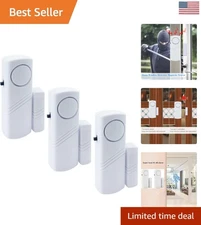 Wireless 90DB Door Window Alarm System - 3 Pack for Ultimate Home Security