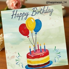 Happy Birthday Card Printable | Floral Watercolor Digital Download | Gift Card