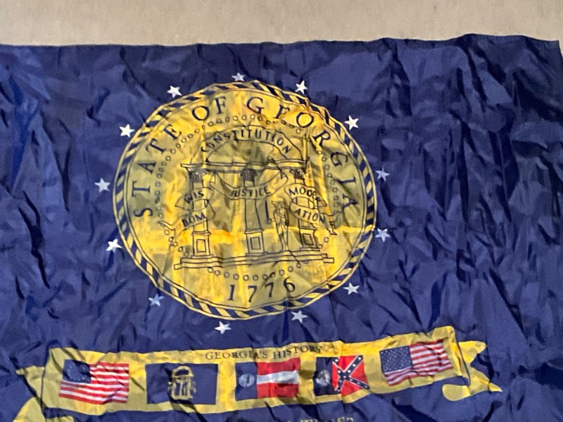 2001 Georgia State Flag 56" x 36" In God We Trust HISTORICAL GUC