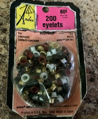 ARDEE EYELETS,   Pkg Of 200 Eyelets.  Vintage Unopened Package.