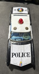 Vtg Bandai Japan Ford Highway Patrol Tin Litho Police Car Toy