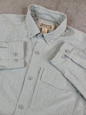 Duluth Trading Shirt Men M Gray Sol Survivor Performance Vented Outdoors Pocket