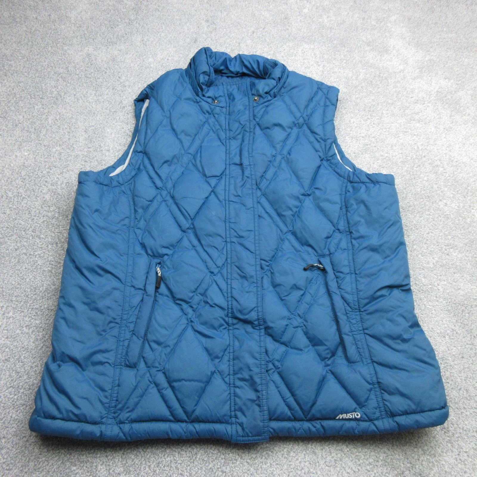 Musto Gilet Mens Medium Blue Down Filled Puffer Vest Sleeveless Outdoor Quilted