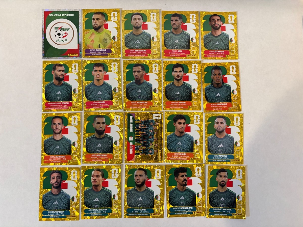 2026 Panini World Cup Sticker Rare Gold Crumple Foil Algeria | eBay