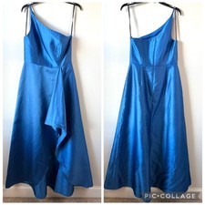 Alfred Sung D831 One Shoulder Slit Maxi Gown Classic Blue 10
