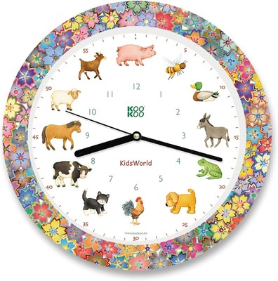 KOOKOO Kids World Garden Love, Wall Clock for Children with 34cm, Love 