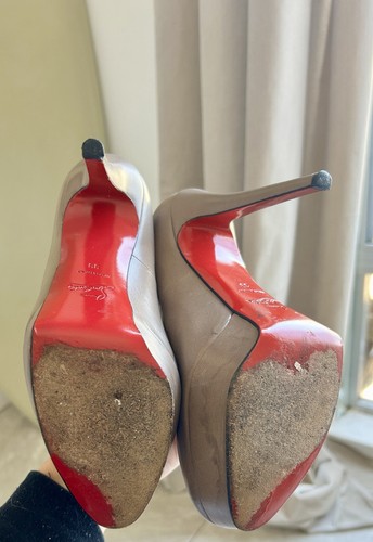 Christian Louboutin Bianca Plataforma Tacón Desnudo 39 US9 - Imagen 9 de 11