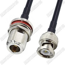 BNC Male Plug to N Female Jack Bulkhead Connector Lot RF Pigtail RG58 Coax Cable