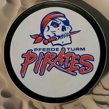 PFERDETURM PIRATES 🏴‍☠️☠️🗡️💀 RARE 🏒 PUCK RUBENA MFG. MADE IN CZECH REPUBLIC