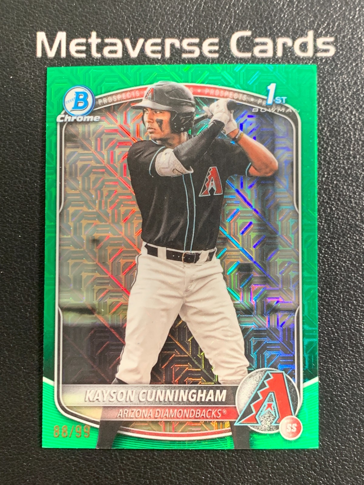 2025 Bowman Draft Mega #BDC-84 Kayson Cunningham Chrome Green Mojo 1st 88/99