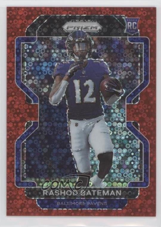 2021 Panini Prizm Rookie No Huddle Red Prizm 15/50 Rashod Bateman #340 s3g