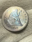 1858 Seated Liberty Quarter Lustrous AU++ No Motto type Original Toned