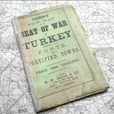 ANTIQUE CRIMEAN WAR MAP TURKEY SEAT OF WAR BACONS LONDON VICTORIAN ARMY MILITARY