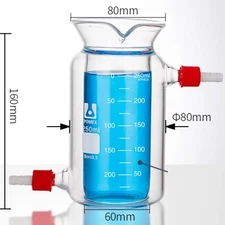 Double-Layer Insulated Beaker w/ Diversion Port, Compatible Magnetic Stirrer