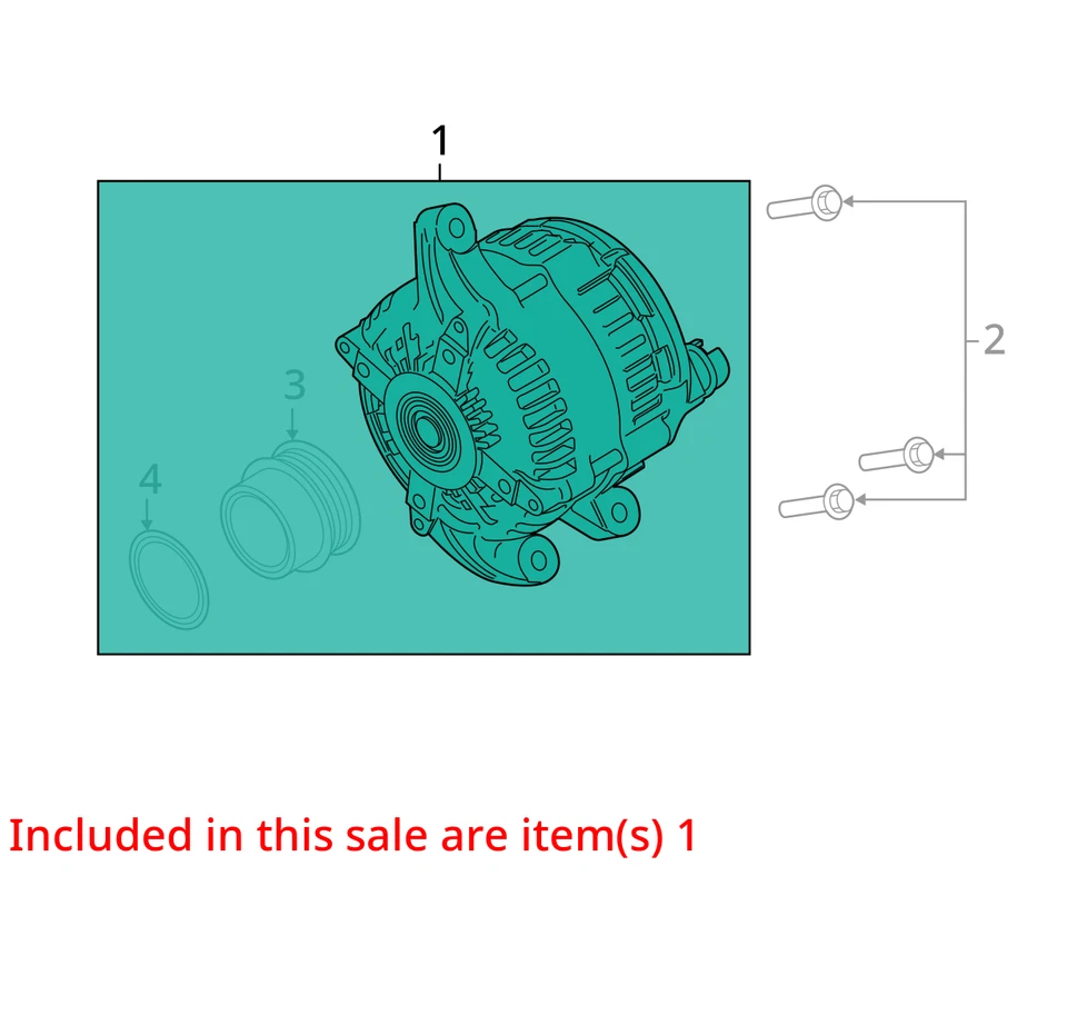 Alternator 220 Amp Fits 20-21 NAUTILUS 2584391 - Image 3 of 4