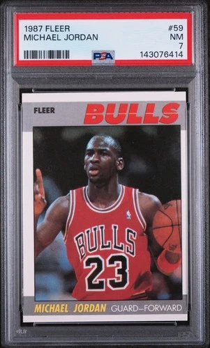 1987 Fleer #59 - MICHAEL JORDAN - PSA 7 - Near Mint !!
