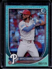 2025 Bowman Bryce Harper Mega Box Aqua Refractor #/125 Phillies