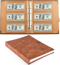 120 Pockets Currency Paper Money Collection Book Album Dollar Bill Holder