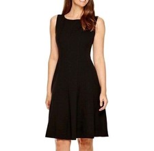 Evan Picone Black Label Women's Fit & Flare Dress Little Black Classic Zip Sz 16