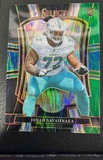 2025 Panini Select Jonah Savaiinaea #183 Premier Lvl Black and Green Prizm Shock