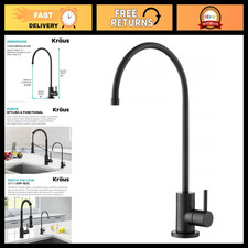 Lead-Free Kitchen Water Filter Faucet - Matte Black, Easy Install, Modern Design