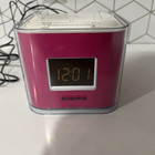 Audiovox Cr8030iE5 Dual Alarm Clock Am/Fm Dock for iPod iPhone Pink / Silver