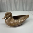 VTG Frankoma Pottery Prairie Brown Glazed Mallard Duck Planter 208A Cottage Core