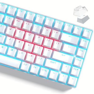 White Jelly Keycaps 118 Keys Crystal Shine Through OEM Profile MX Custom