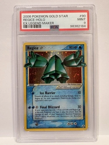 Pokemon Regice Gold Star PSA 9 Ex Legend Maker English #90 2006